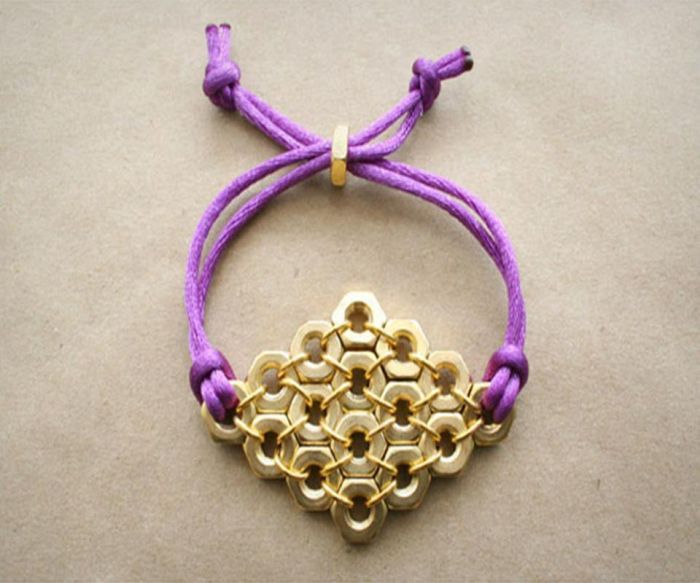 diy bracelet cordes perles dorées modele bricolage facile