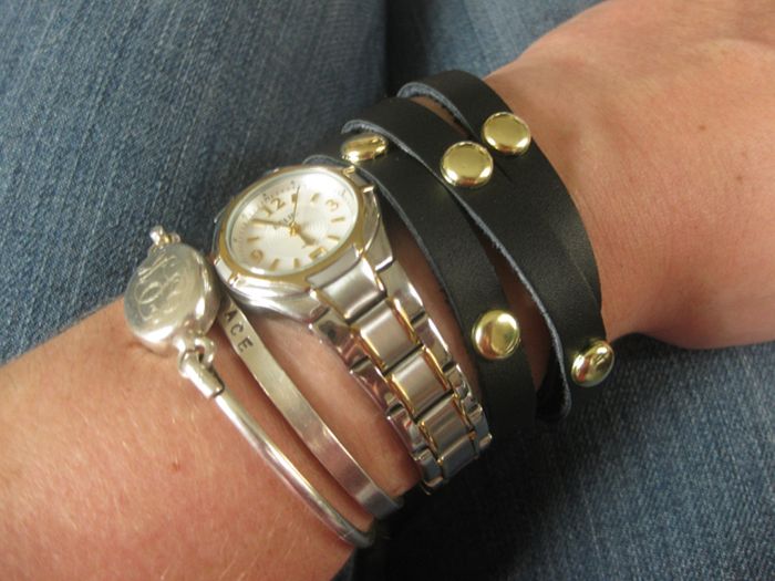 comment porter un diy bracelet perles cuir noir accessoires