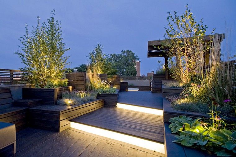 comment poser une terrasse en bois revêtement sol extérieur éclairage