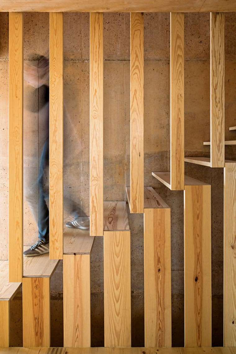 escalier en bois design intérieur contemporain idée tendance