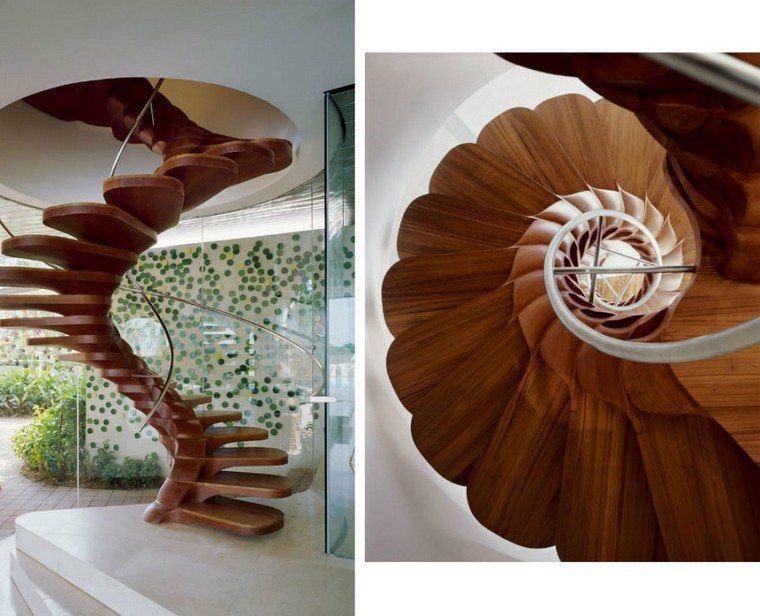 escalier bois intérieur escalier en spirale colimaçon escalier bois design 
