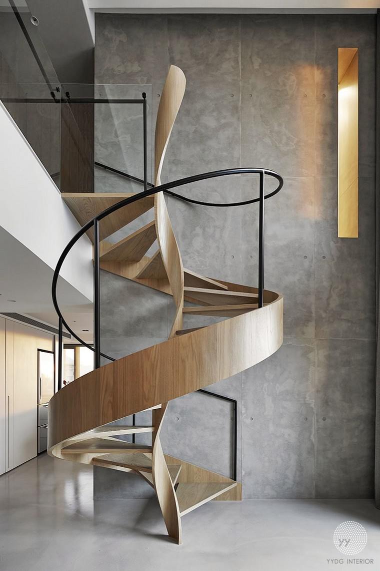 escalier colimaçon intérieur béton idée design intérieur moderne