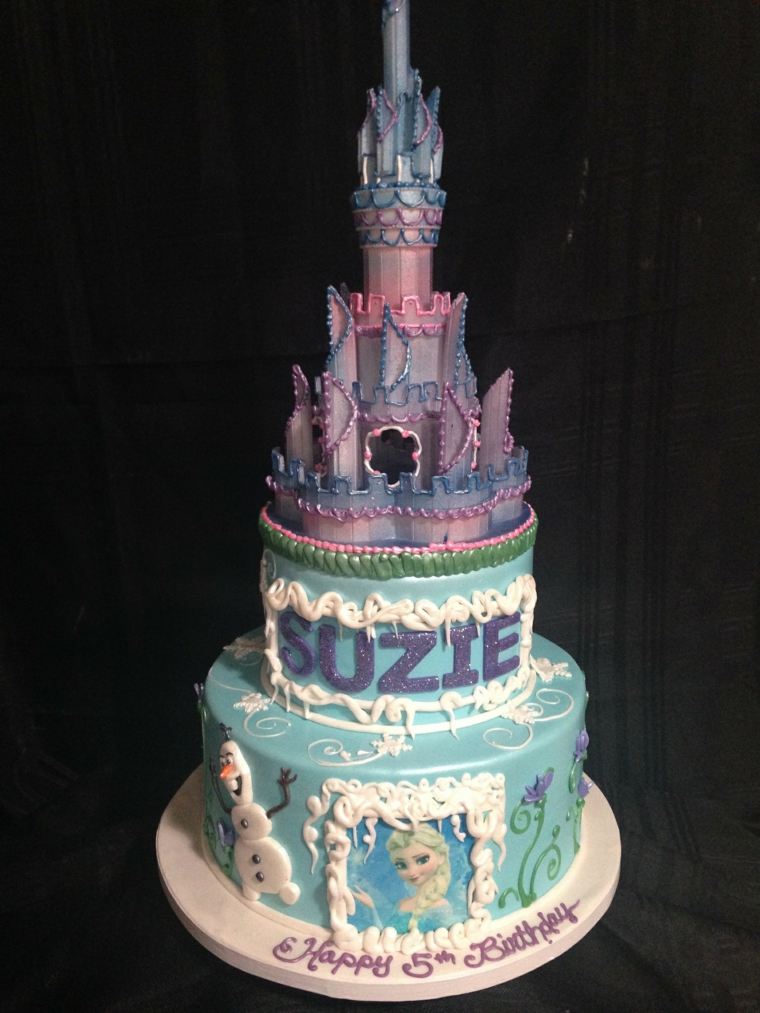 gâteau anniversaire reine des neiges château disney