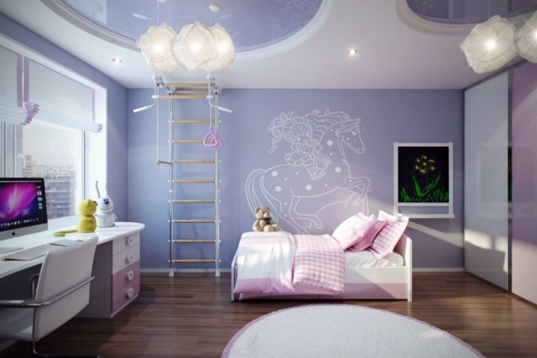 idee deco peinture chambre violet pâle pastel