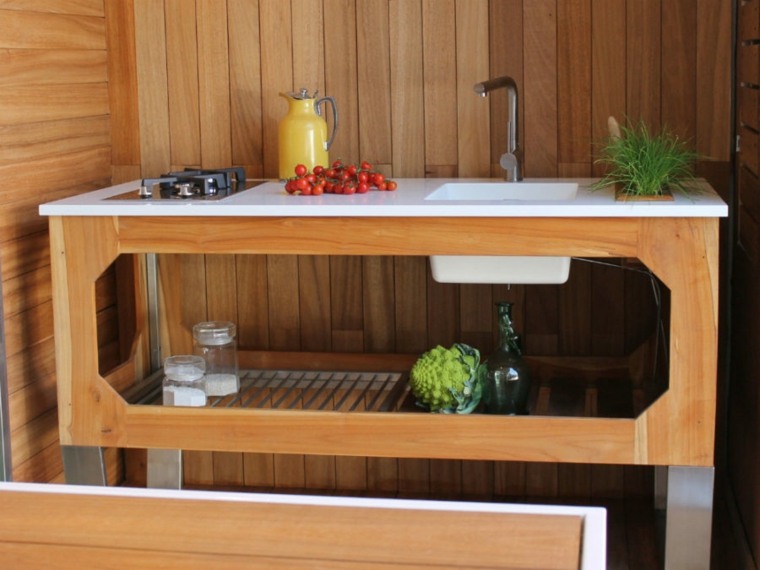 meuble cuisine exterieur table plaques évier par Lgtek Outdoor