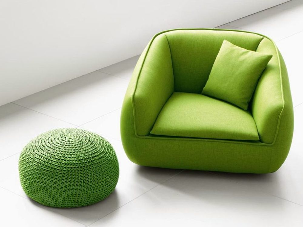 meuble vert deux fauteuils cuir laine paola lenti