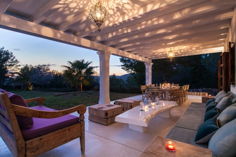 terrasse couverte ibiza casa arabela coucher soleil