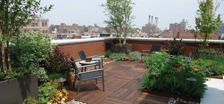 terrasse toit idée aménager espace extérieur moderne tendance déco plante