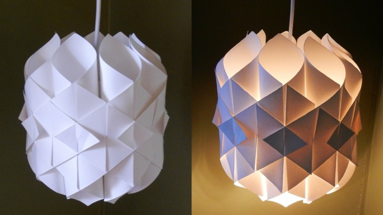 abat jour origami blanc limiere discrete