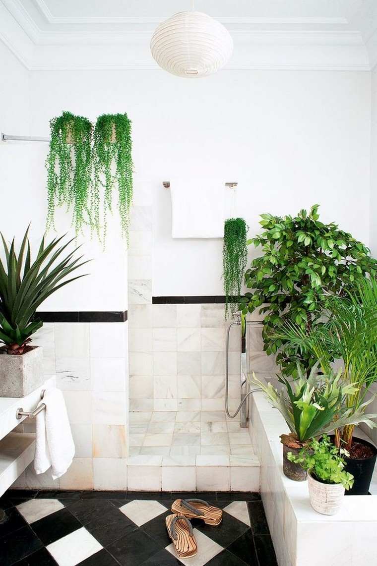 salle de bain déco plante intérieur idée tendance