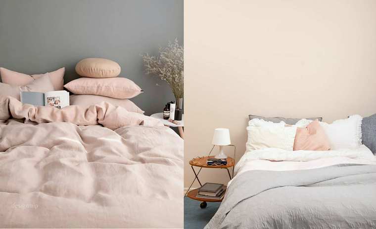 gris rose chambre idée déco coussins intérieur moderne chambre