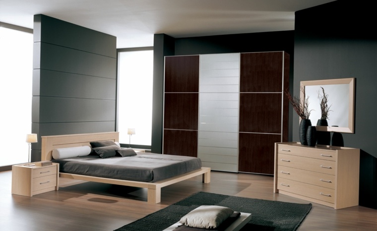 lit moderne bois clair cabinets harmonie