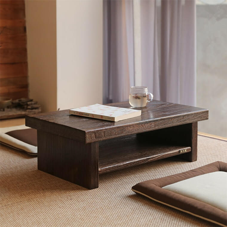 Table Basse Japonaise Pliante En Style Tatami - Hauteur Basse (33 Ou 40 Cm) - En MDF - Pour Salon, Méditation, Thé