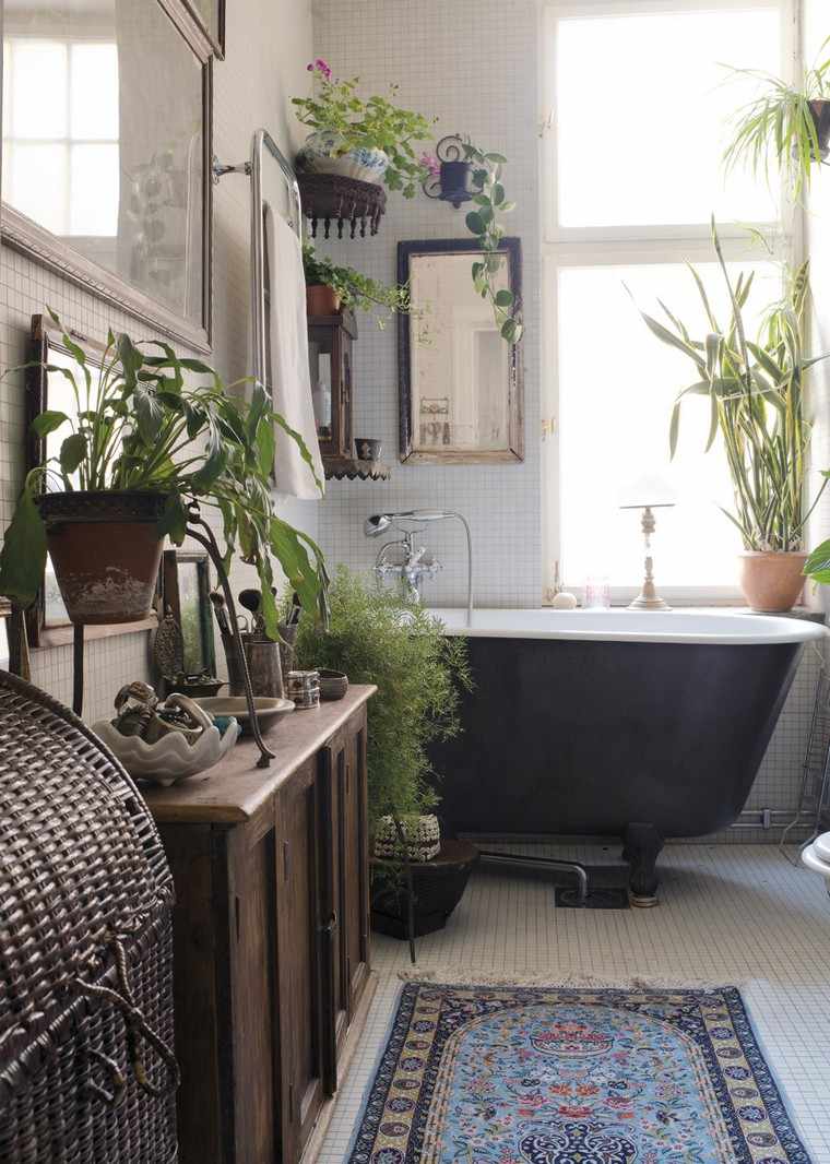 salle de bain plante déco intérieur idée plante en pot 