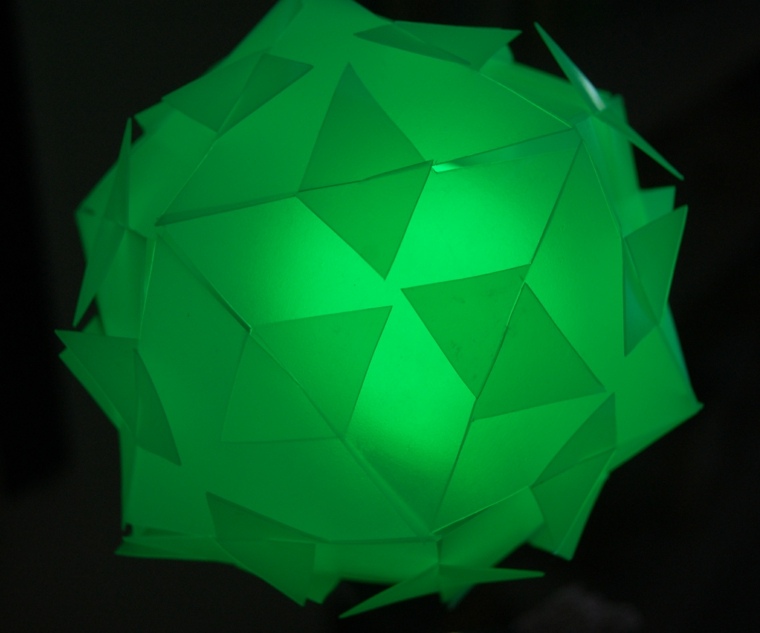 papier oeuvre d art lampe vert
