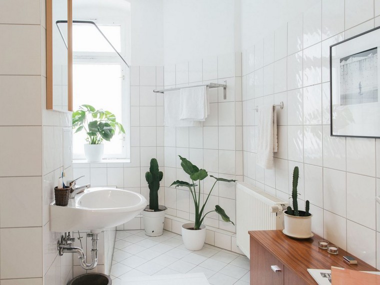 déco nature salle de bain idée intérieur vasque meuble salle de bain plantes