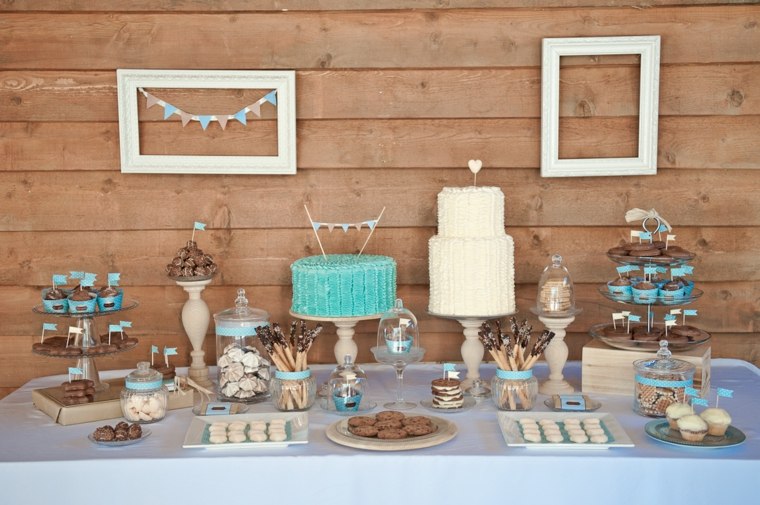 candy bar mariage gateaux-cupcakes-cookies-blanc-turquoise