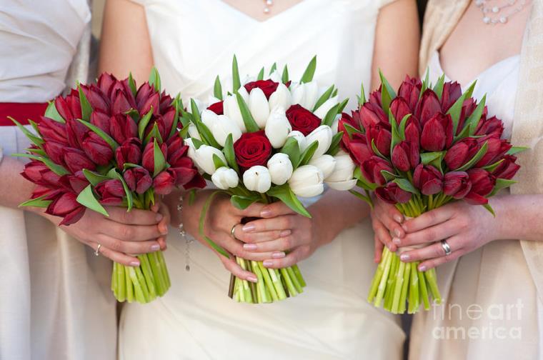 déco-mariage-blanc-et-rouge-bouquets-fleurs-tulipes-contraste-ptintemps