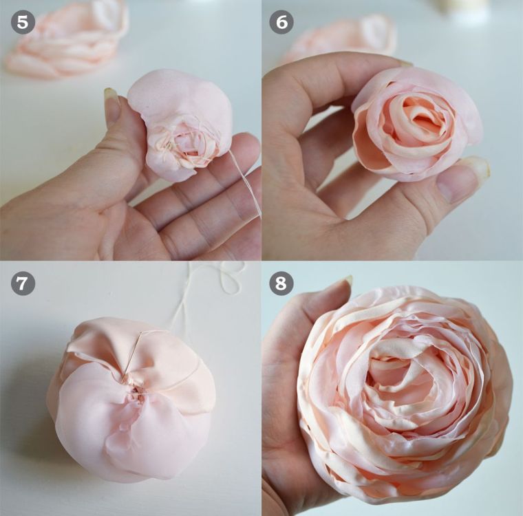 comment faire des fleurs en tissu rose-vintage-petales