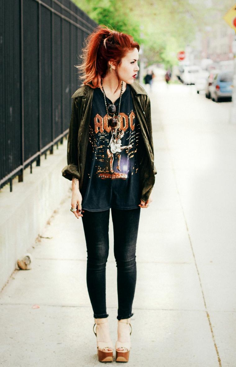 tenue swag femme shirt-rock