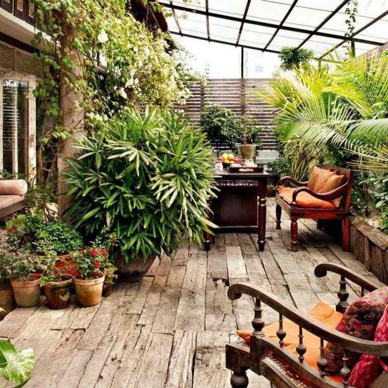 aménagement petit jardin exterieur-terrasse-pergola-verre