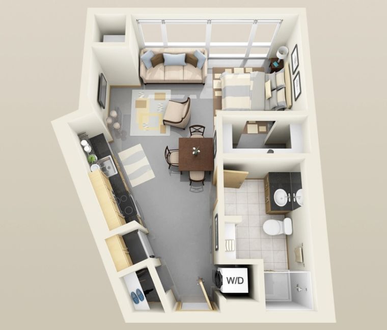 plan appartement studio-petit-espace