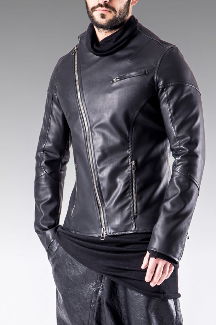 vêtement noir veste-cuir-homme-tendance