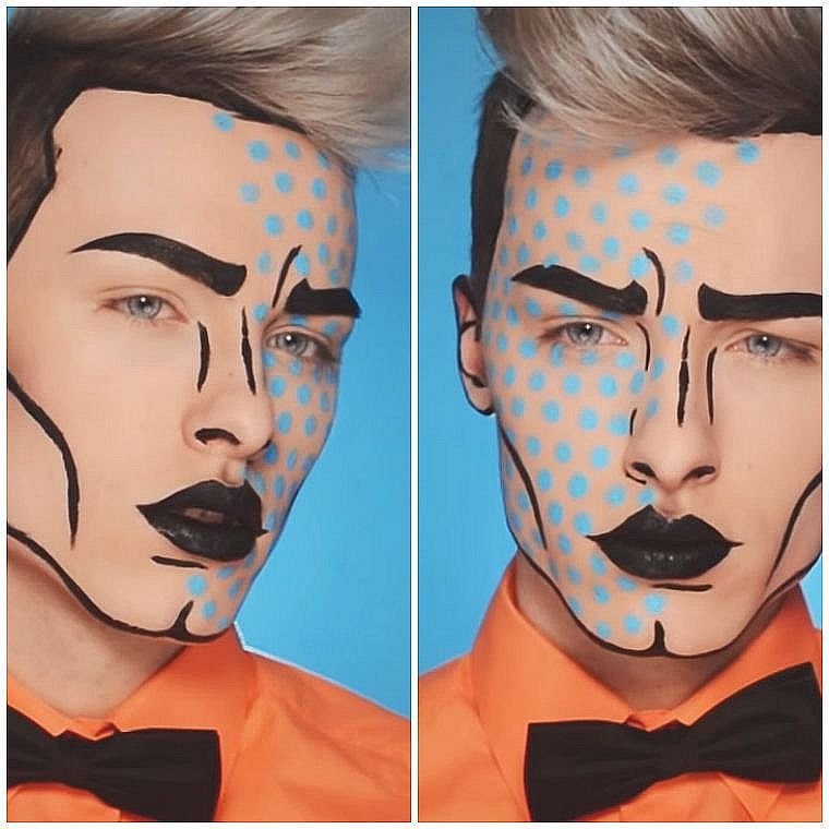 maquillage-homme-pop-art-idee-deguisement-halloween-modele
