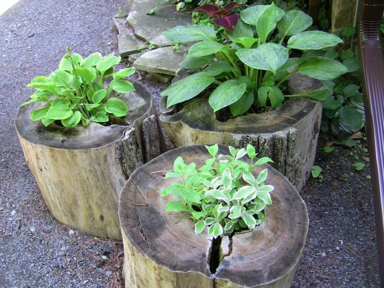 tronc-bois-idee-diy-recup-mobilier idée jardiniere pas cher