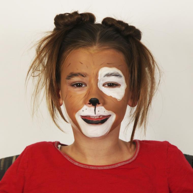 Maquillage Halloween enfant 2017 chien-peinture-blanc-noir