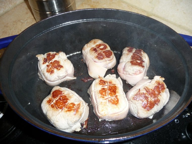 cuisson paupiette de porc poele-huile