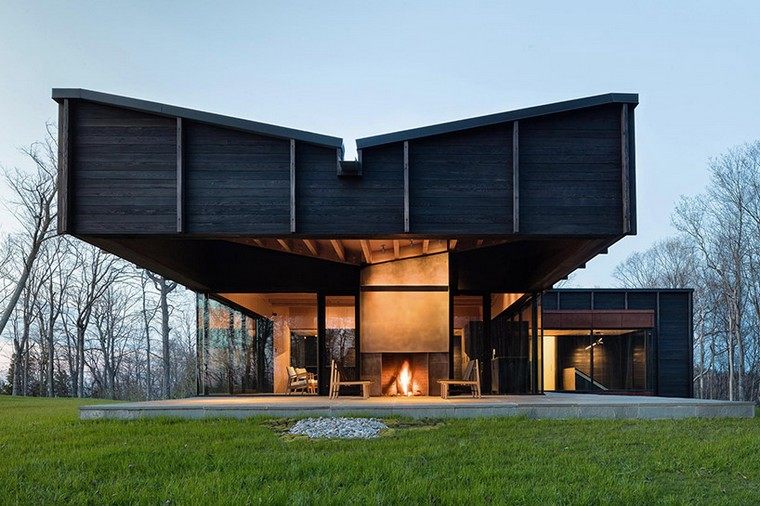 maison sur le lac architecture contemporaine moderne