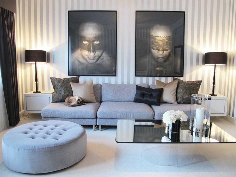 idee deco salon gris blanc-meubles-bleu-ciel