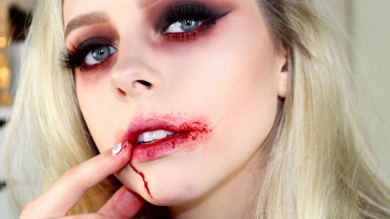 maquillage vampire femme-halloween-idees