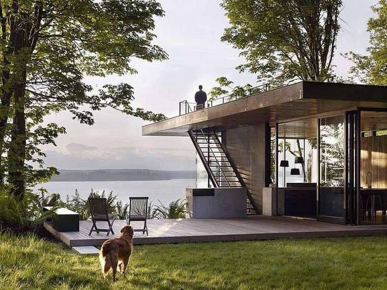 terrasses modernes maison revêtement sol mobilier