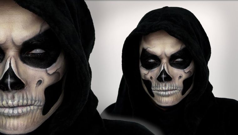 maquillage-halloween-demon-homme-simple-noir-et-blanc