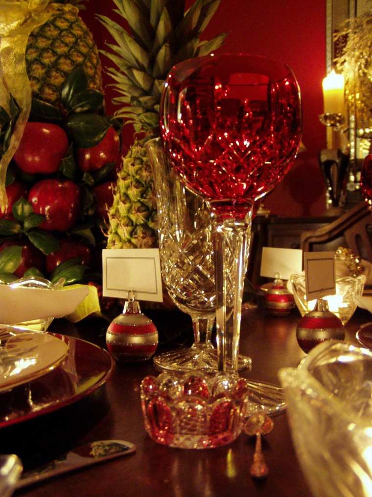 décorations noël table-mise-verres-cristal