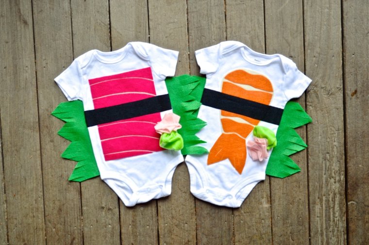 diy baby halloween costumes sushi-jumeaux