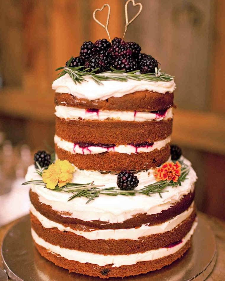 gâteau de mariage automne-fruits-bois