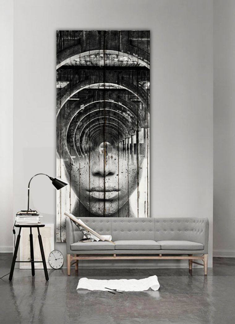 mur bois decoration-panneau-noir-et-blanc
