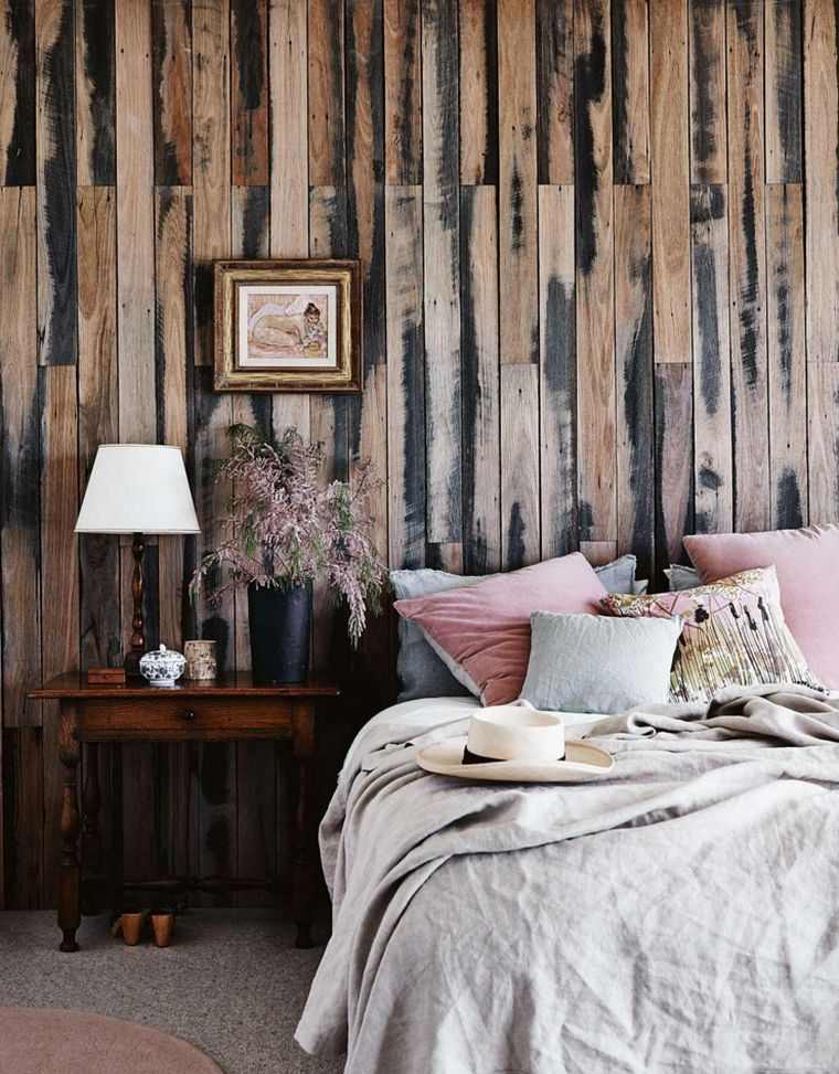 revêtement mural bois flotte-chambre-moderne