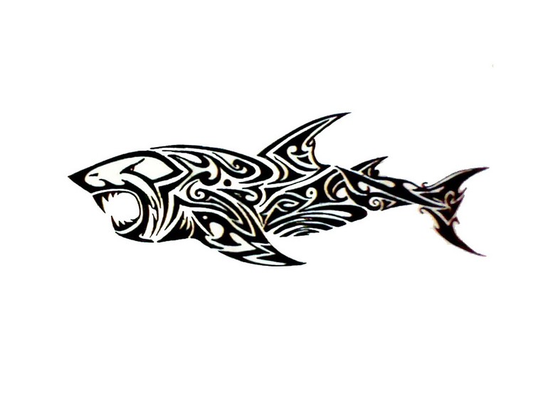 tatouage polynésien idée tatouage tribal requin tatouage
