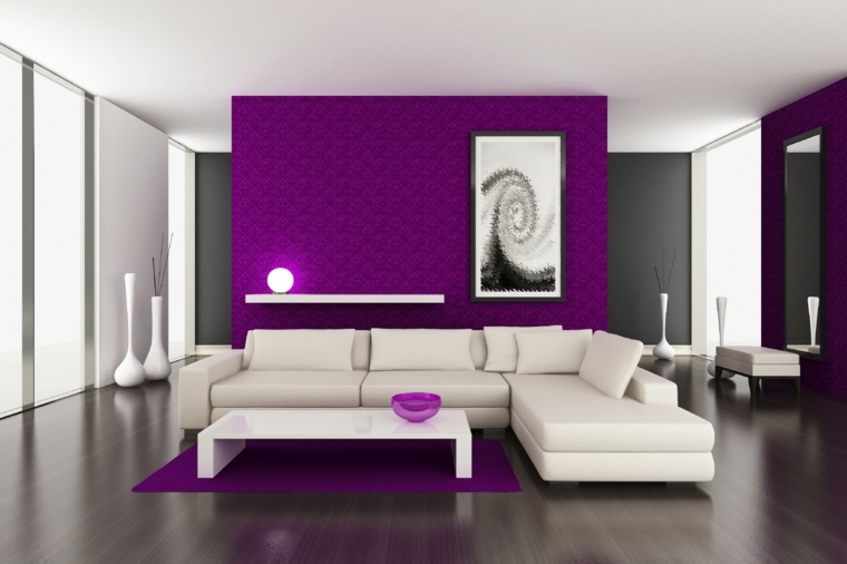 violet blanc-salon-combinaison-couleurs