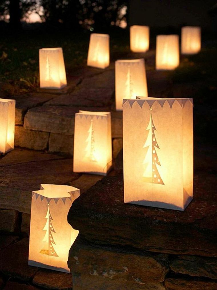 décoration de noel extérieur lanternes-sapin