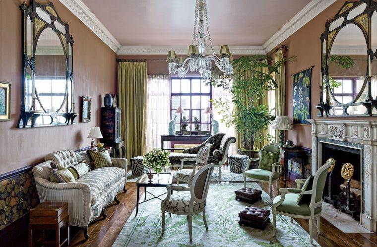 fauteuil baroque sofa-salon-cheminee-decoration