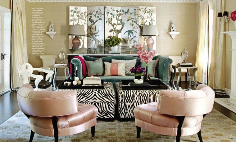 Déco salon glamour decoration-interieure-rose-zebre-motifs