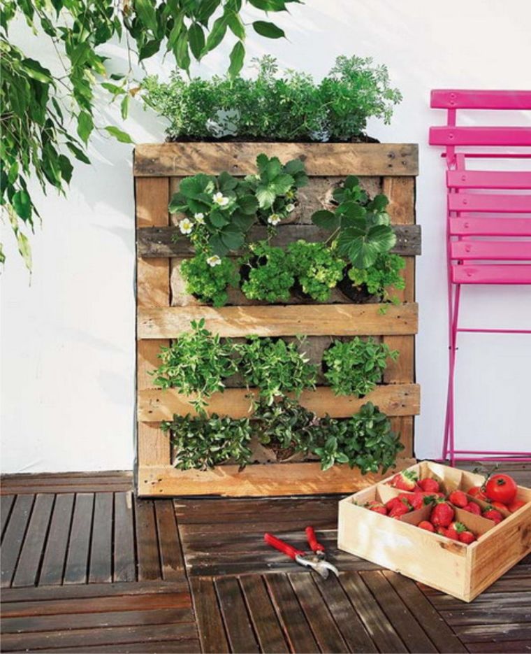jardinière palette bois-verticale