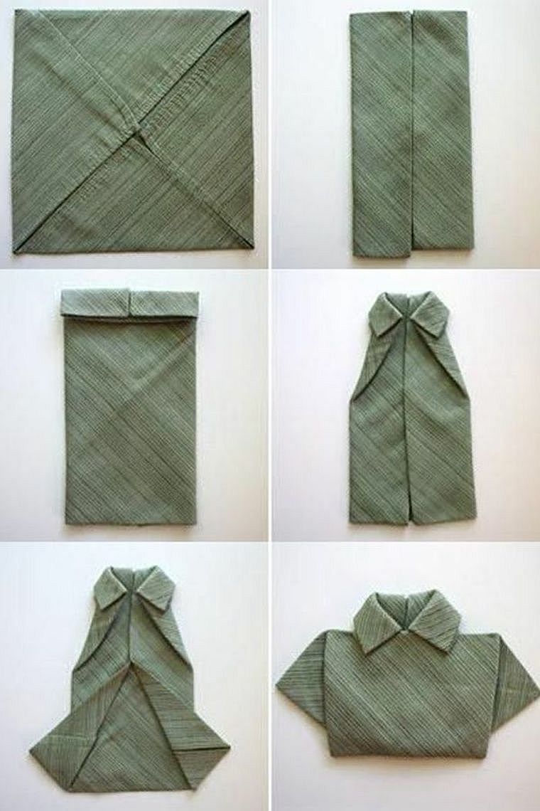 pliage serviette facile-decoration-de-table-menu