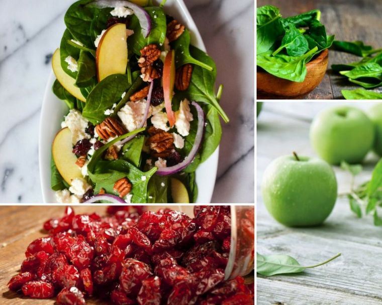 salade épinard et pomme noix-fruits-secs-bacon-recette-simple