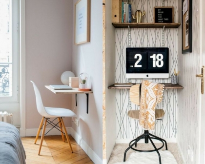 bureau mural suspendu-gain-de-place-idee-deco-meuble-coin-de-travail